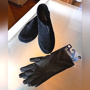NEW Isotoner  Women's Gloves & SKECHERS memory Foam Size 8.5 Mint (Black)